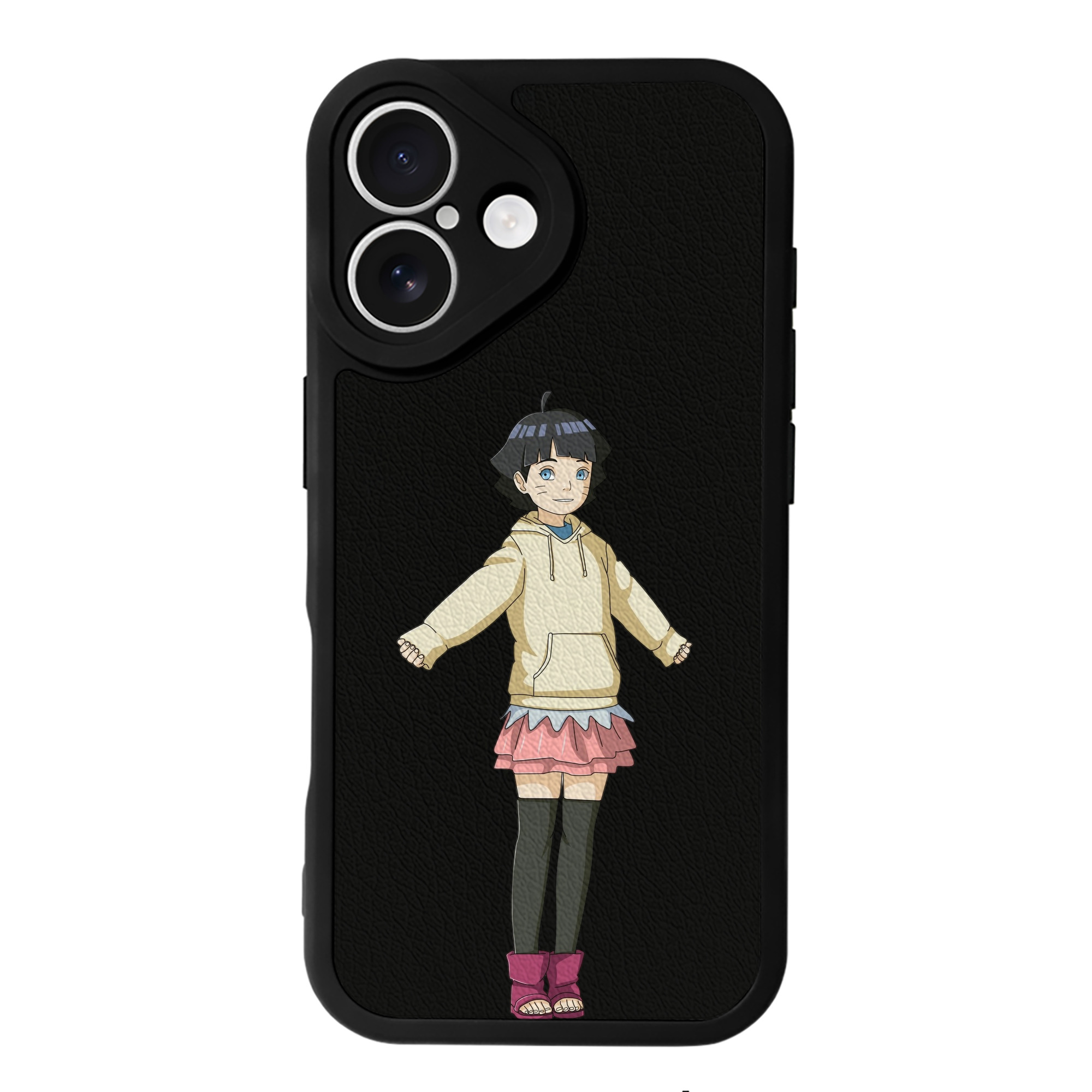 （画像用） NARUTO -ナルト- うずまき ヒマワリ Uzumaki Himawari 【iPhone 16シリーズ対応】シリコンスマホケース（レザー調） 材質：シリコン